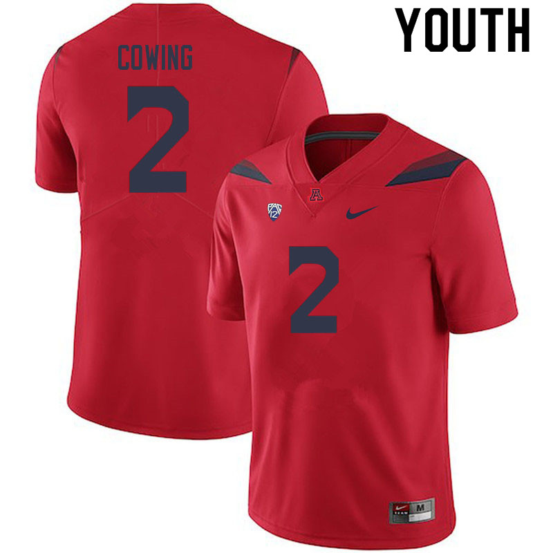 Youth #2 Jacob Cowing Arizona Wildcats College Football Jerseys Sale-Red